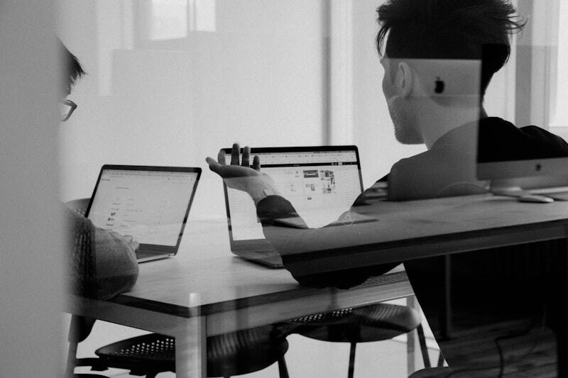 Laptop with business charts